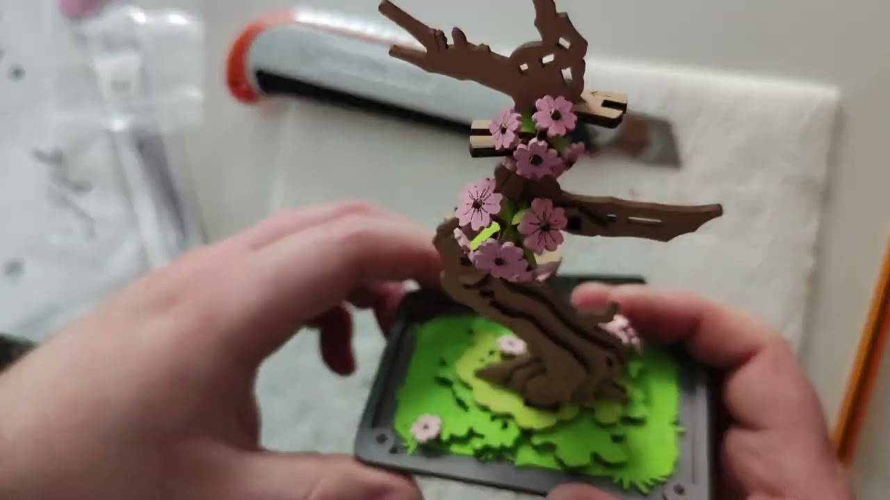 Rolife Puzzle 3D Sakura Bonsaï, x8 speed building video + photos