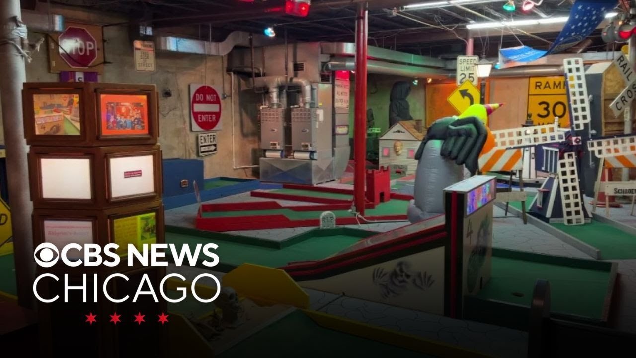 See the mini golf course in the basement of a funeral home