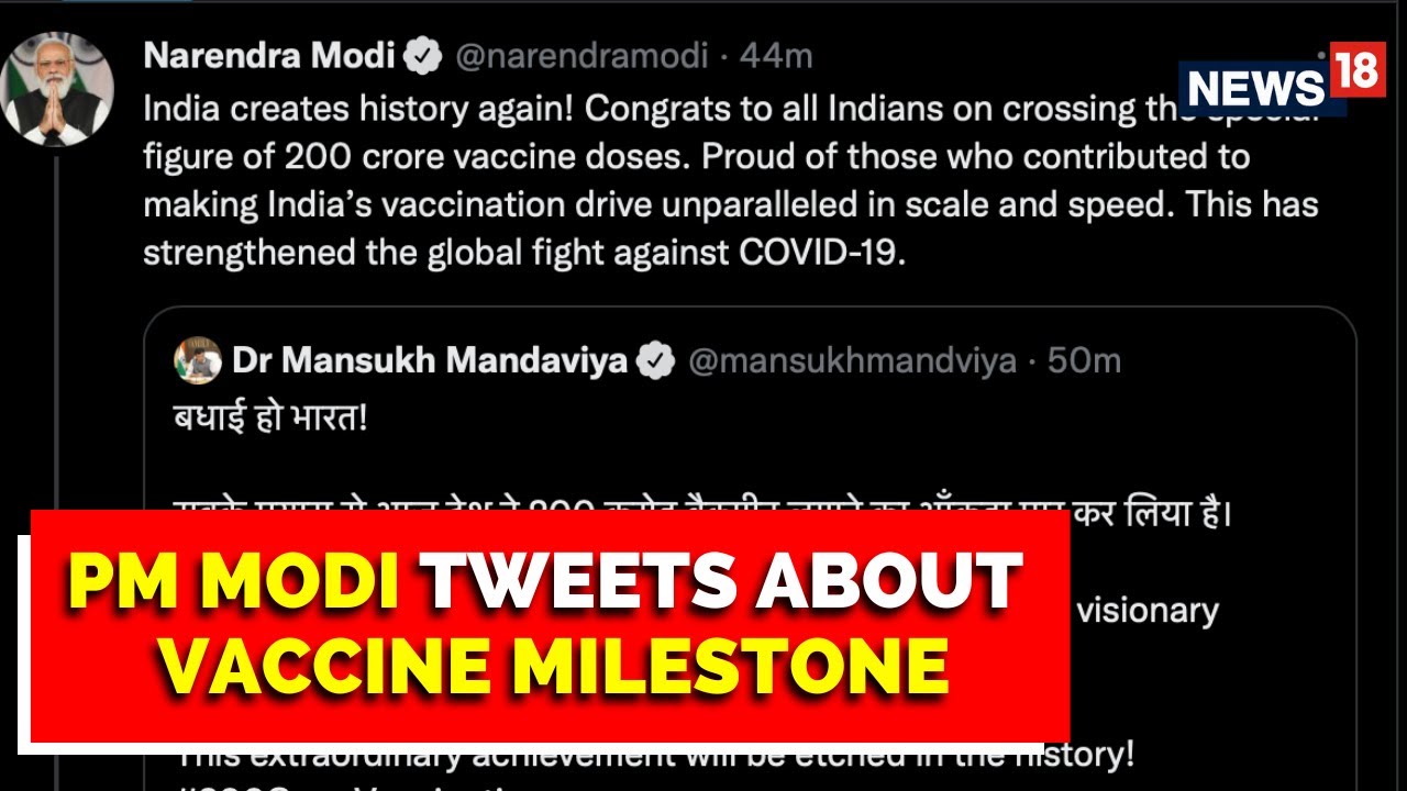 Covid | 'India Creates History Again&hellip;&rsquo;: PM Modi On Two Billion Dose Vaccine Milestone | English News