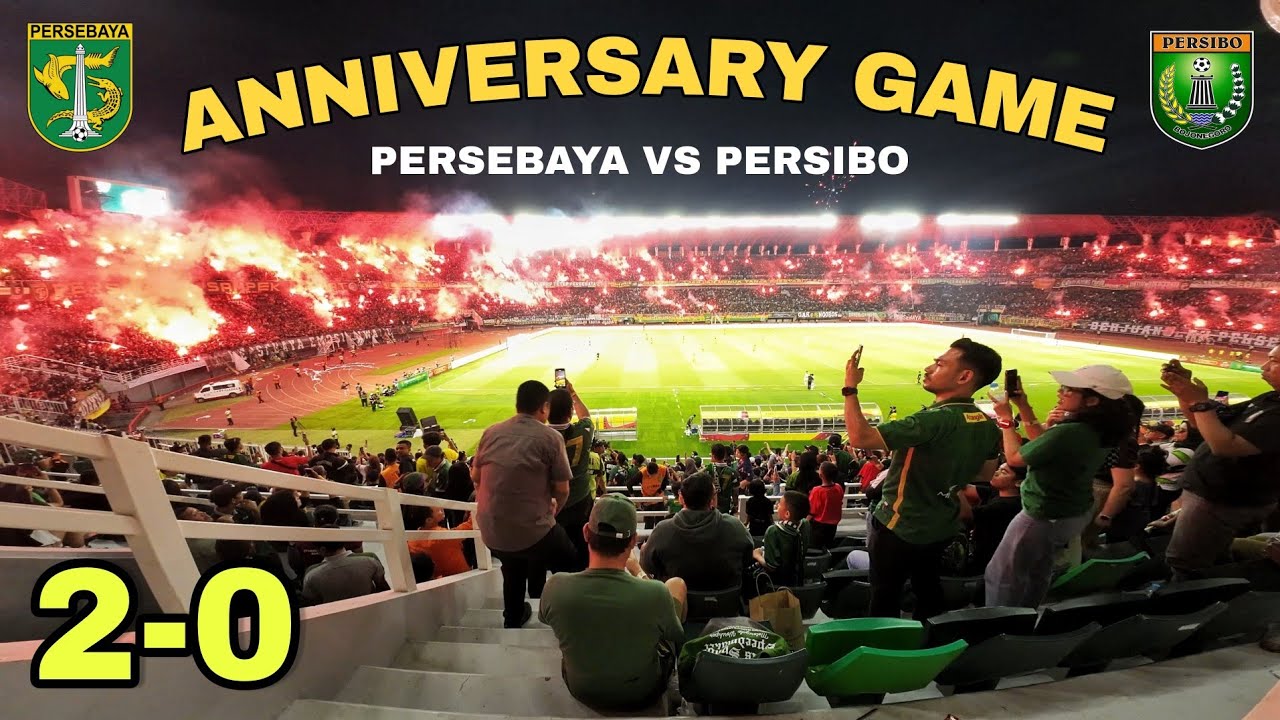 Suasana akhir Anniversary Game 97 th, Persebaya vs Persibo 2-0 di Stadion GBT
