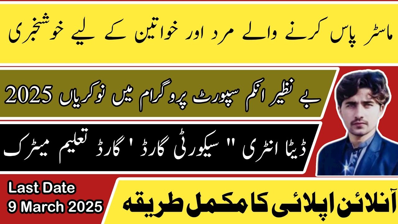 Benizer income Support Program new Jobs 2025 _ BISP online apply 2025