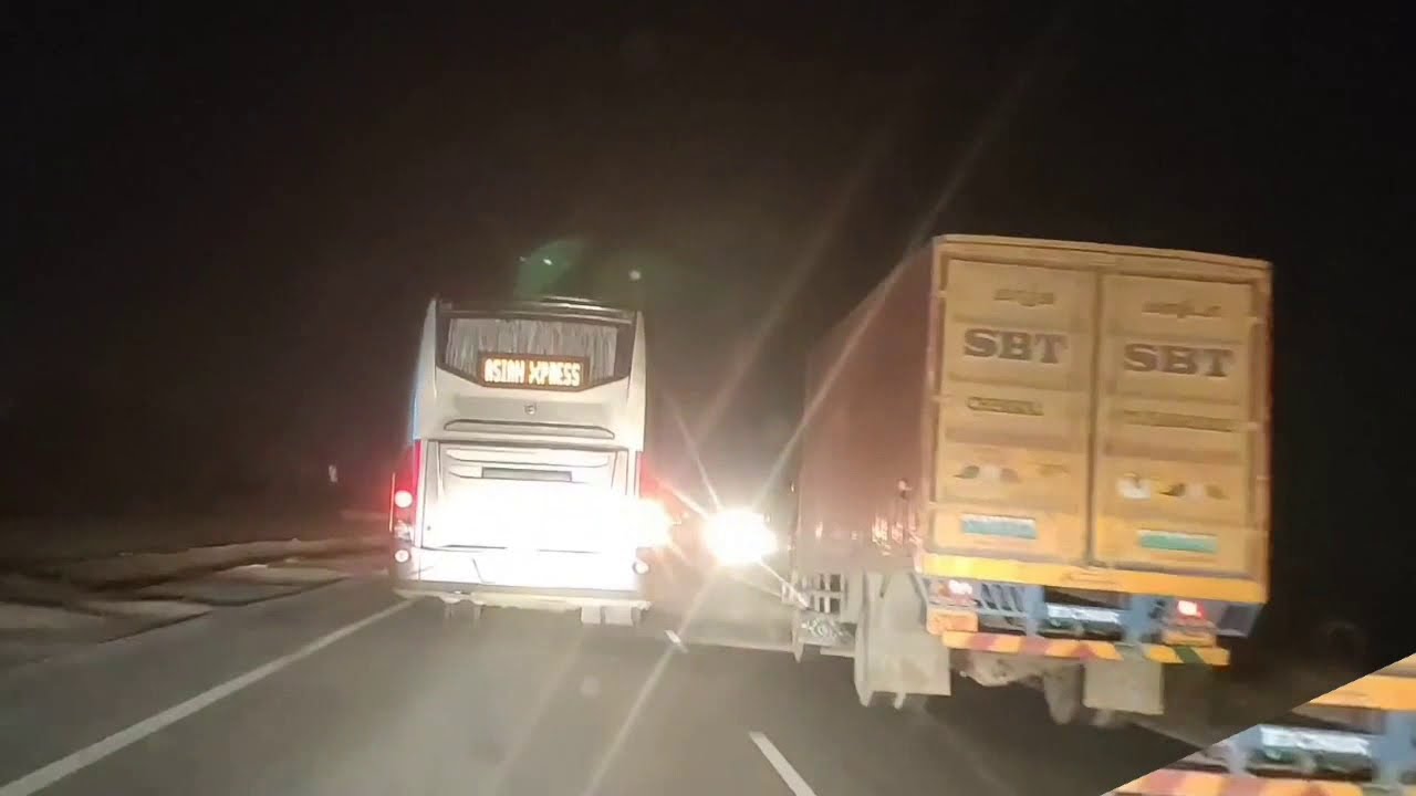 Volvo bus very close overtake and thrill chasing | Must watch it