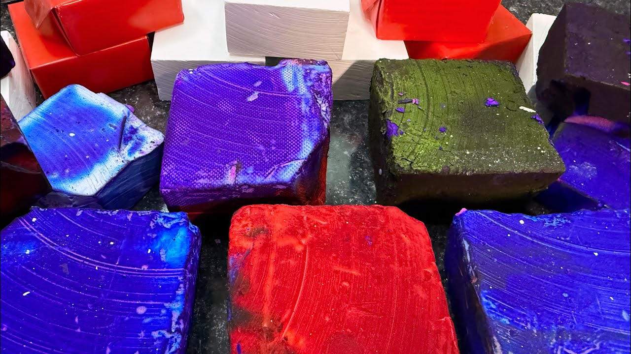 DYED CHALK: The Violet Collection 💜❤️ Gym Chalk ASMR ✨ Jumbo & Regular Soft Blocks 
