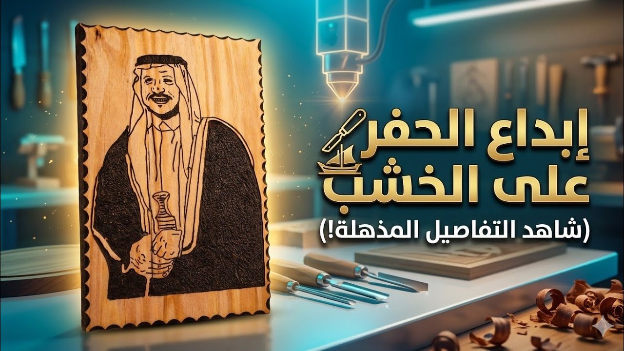 Hand Carving: Watch how I created King Abdullah II portrait on Wood الملك عبد الله الثاني بن الحسين 