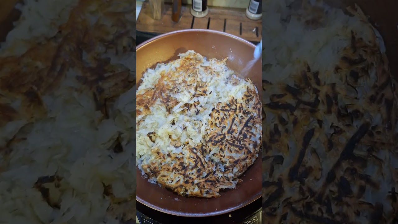 Cooking, hash browns, cabbage, Nuwave Precision Induction Cooktop.🤔⚡