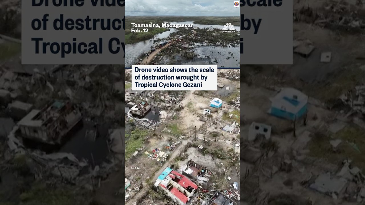 Drone video shows the scale of destruction wrought by Tropical Cyclone Gezani