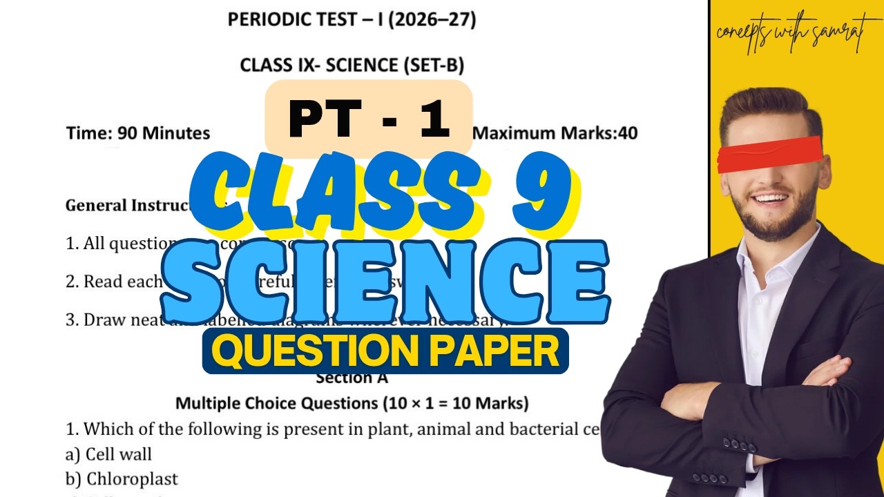 Class 9 Science Pt-1 Question Paper | PM Shri Kvs | 2026-27 | Conceptwise