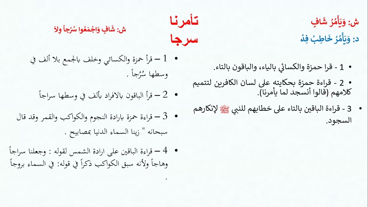 فرش الفرقان ، الشعراء ، النمل