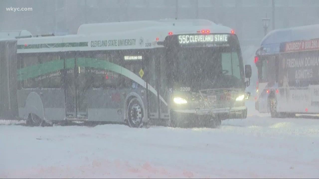 Cleveland RTA services restored after winter storm leaves some buses stuck in snow