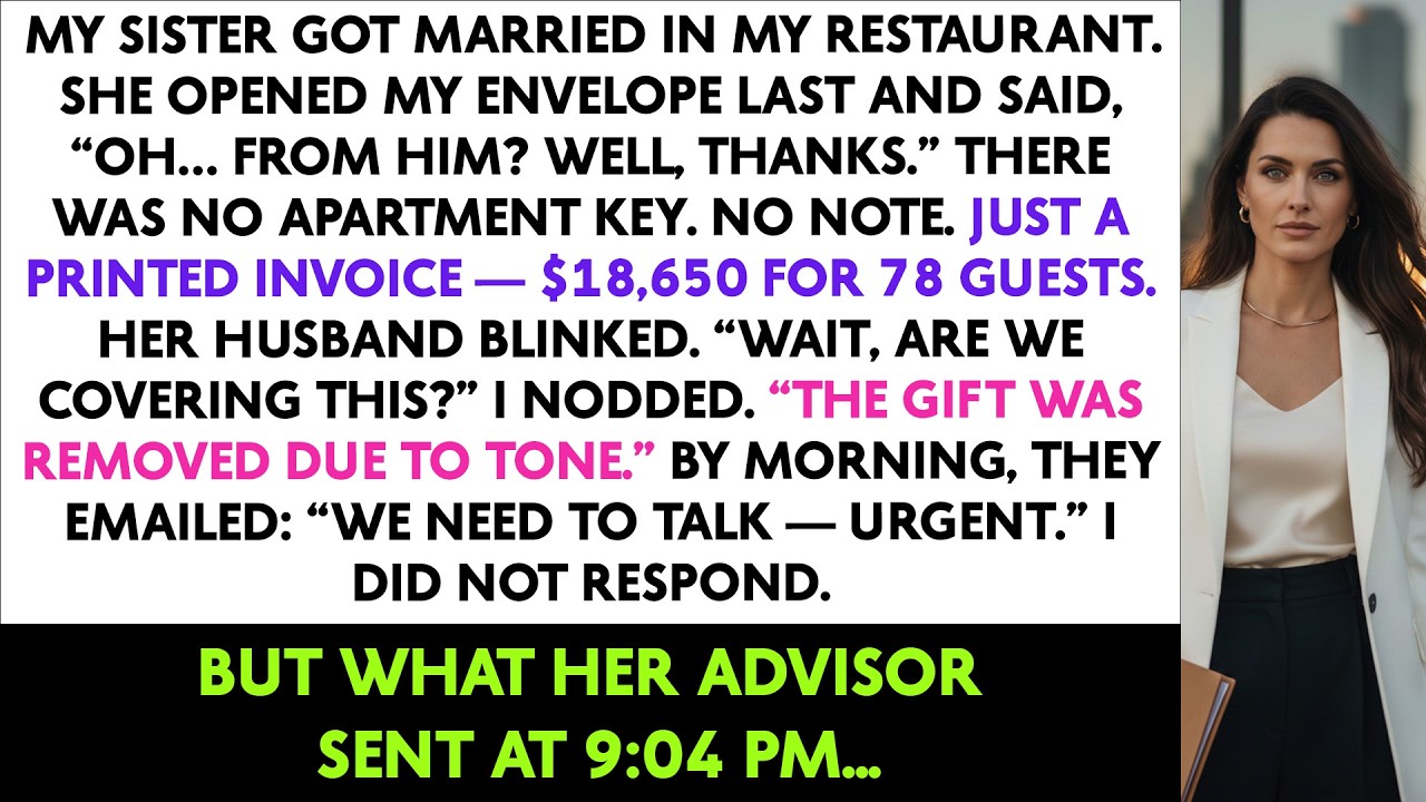 My Sister Got Married In My Restaurant. She Opened My Envelope Last And Said, “Oh… from him? Well