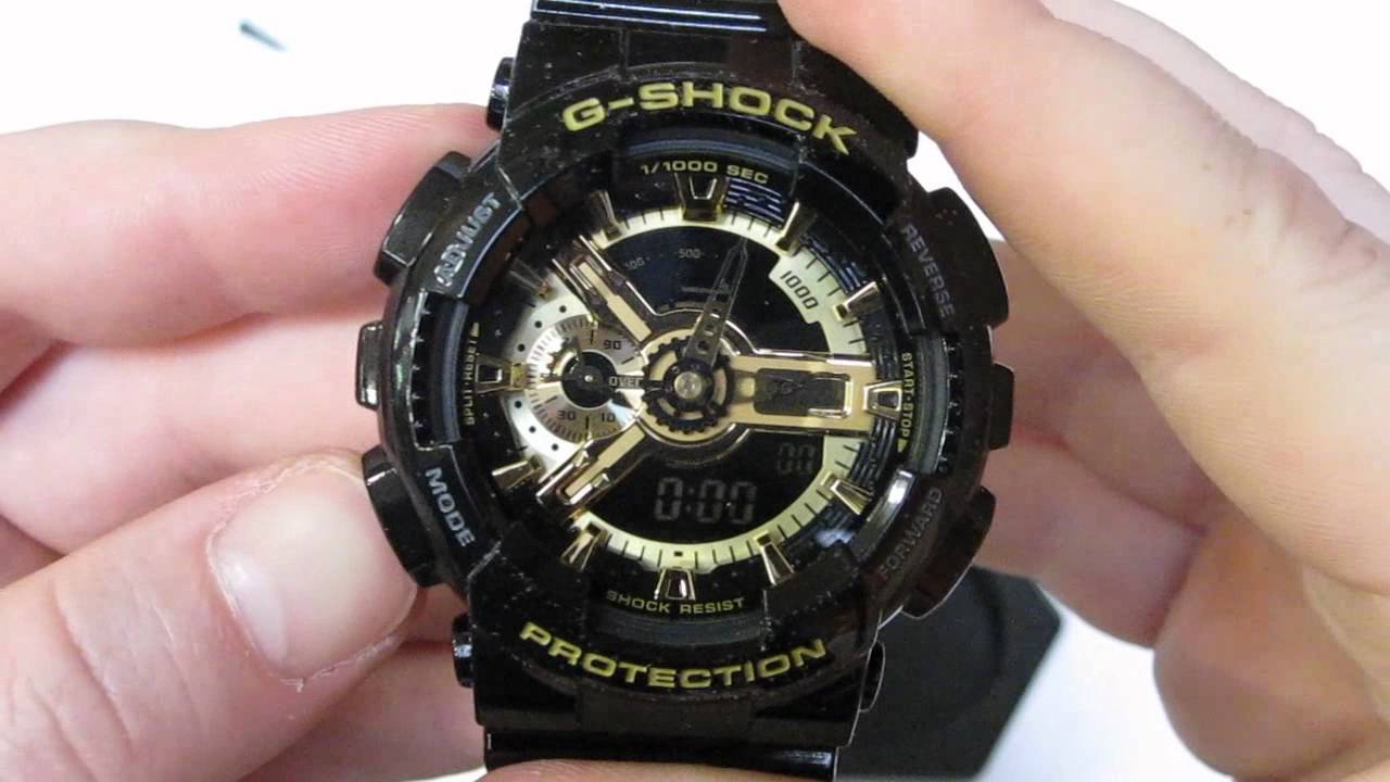 Casio G-Shock GA-110 Watch Unboxing - Black/Gold - GA-110GB-1