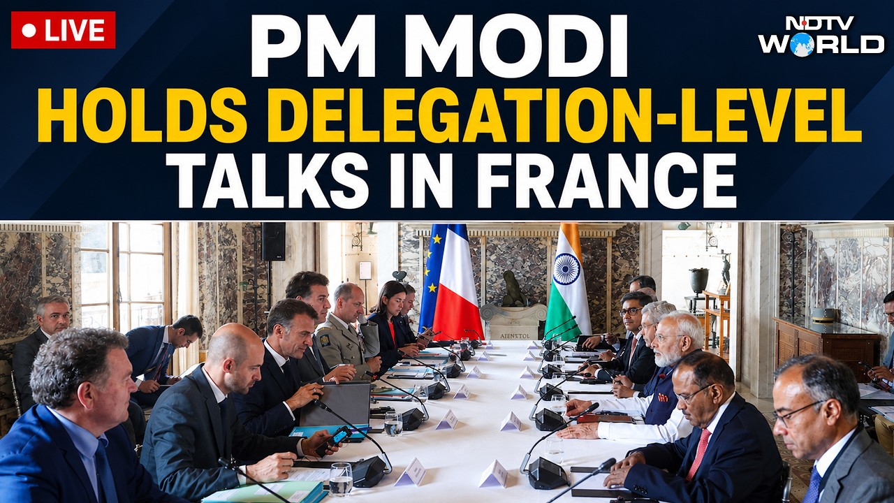 PM Modi In France LIVE | PM Modi France LIVE | PM Modi Holds Delegation Level Talks With Macron