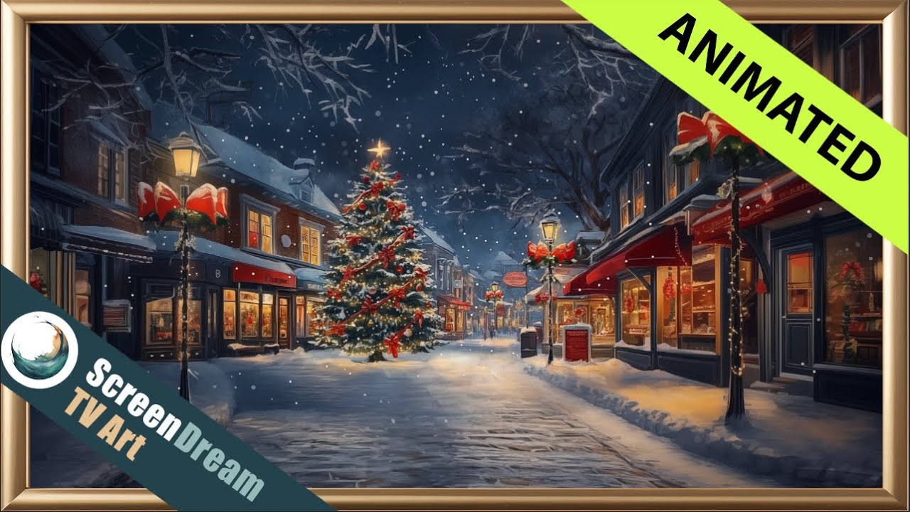 Christmas TV Art | Christmas Framed TV Art & Music 🎵 | Downtown Christmas TV Art | Christmas Music