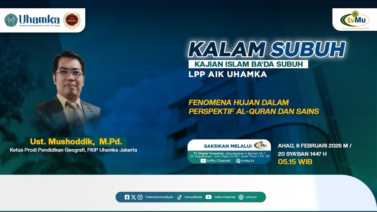 KALAM SUBUH UHAMKA | Fenomena Hujan dalam Perspektif Al-Quran dan Sains