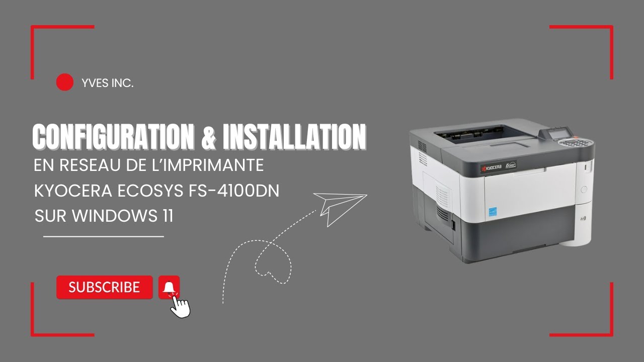 Configuration & installation r&eacute;seau de l'imprimante kyocera ecosys FS-4100DN