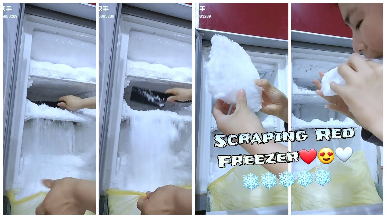 *ASMR* LONG VIDEO OF HER SCRAP (UNTILL FINISH), SO SATISFYING,& EATING FROST AT THE RIGHT OF FREEZER