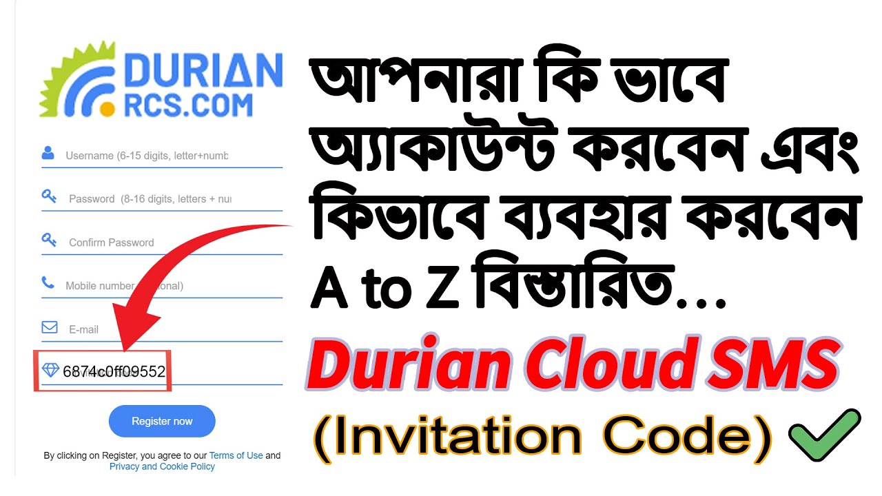 How to Crate Durian Cloud SMS account A to Z || All Number verification OTP Site || mm.durianrcs.com