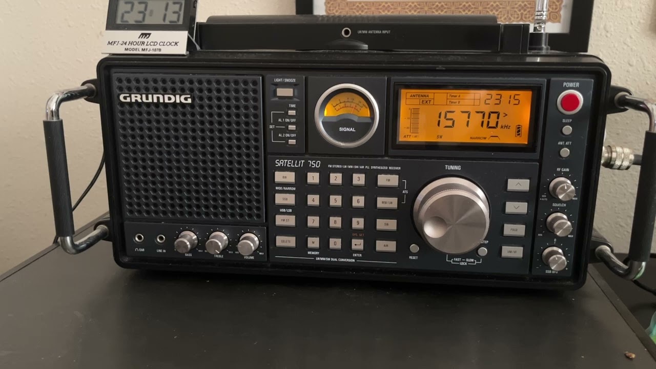 VOSR via WRMI on 15770 KHz. Heard in Texas on Grundig Satellit 750 and 125 ft longwire. 23:14 UTC.  
