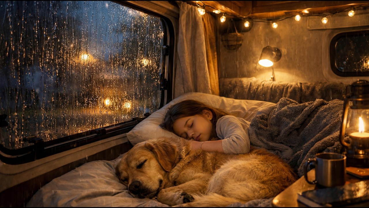Heavy Rain in Cozy Camper Van | 4 Hours Sleep ASMR 🌧️