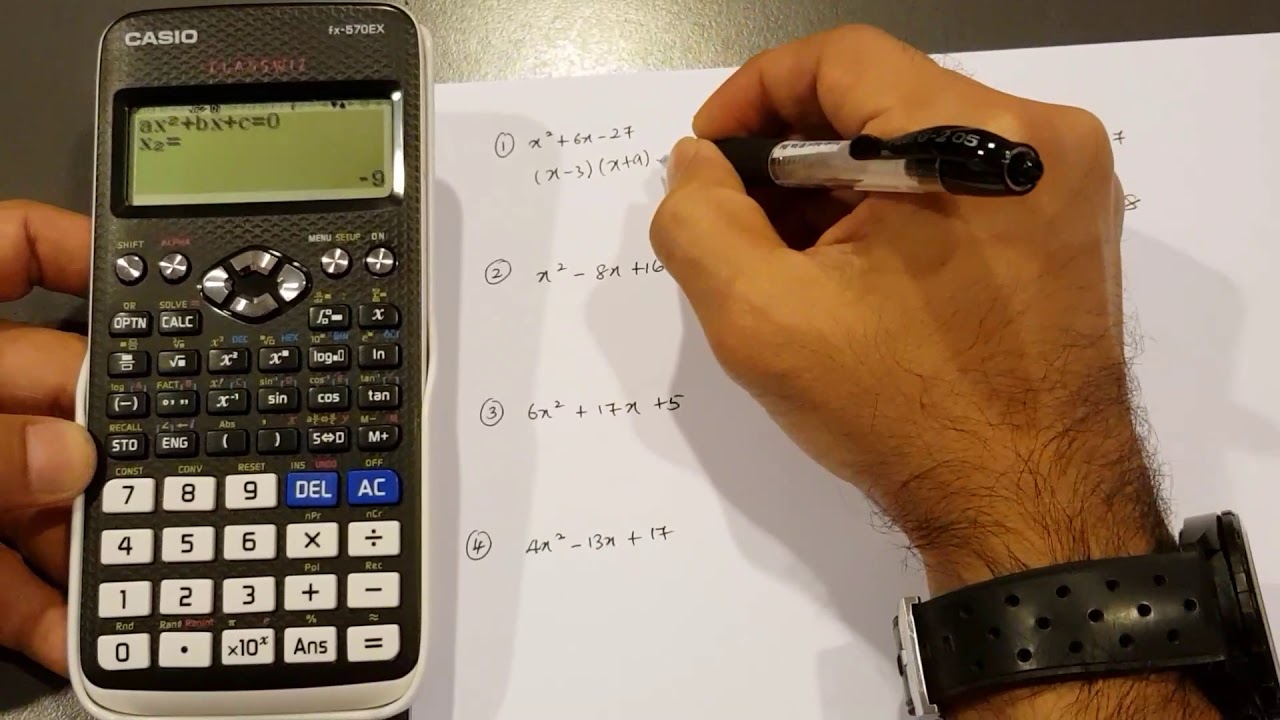Quadratic Factorization Using Casio 570 EX Calculator