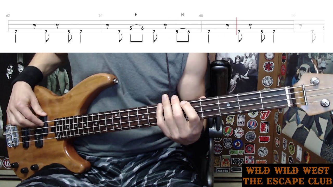 Wild Wild West by The Escape Club - Bass Cover with Tabs Play-Along