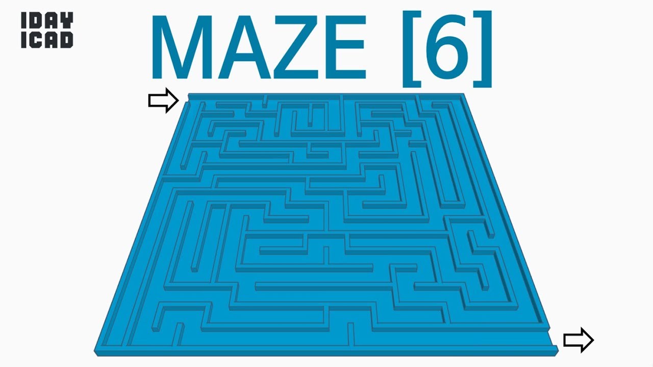 [1DAY_1CAD] MAZE [6] (Tinkercad : know-how / style / education) [STL data download]