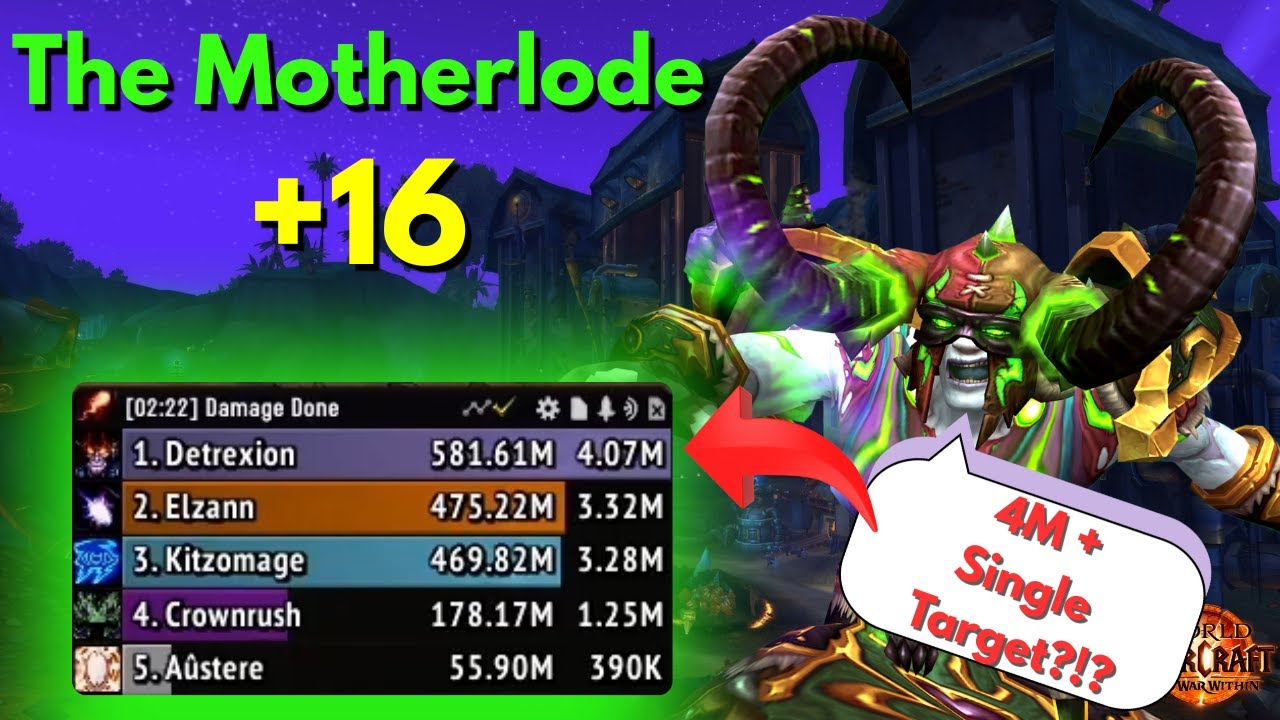 Demonology Warlock 4M+ SINGLE TARGET BEAST?! | The Motherlode!! +16 | TWW S2 M+