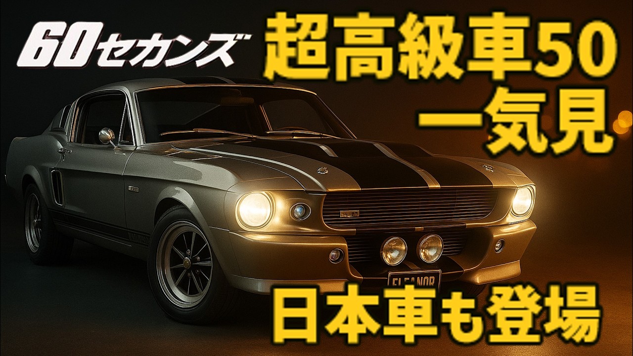 【特典映像あり】【保存版】映画『60セカンズ』超高級車50台を一気見！&ldquo;エレノア&rdquo;だけじゃない名車図鑑