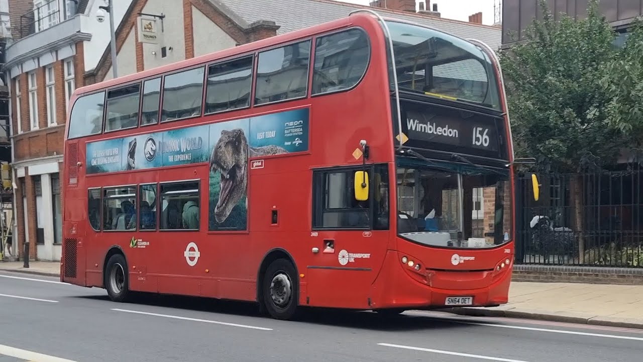 Journey on Transport UK London Bus 156: Battersea Park - Riverlight Quay. E400H E6 2473 (SN64OEX)