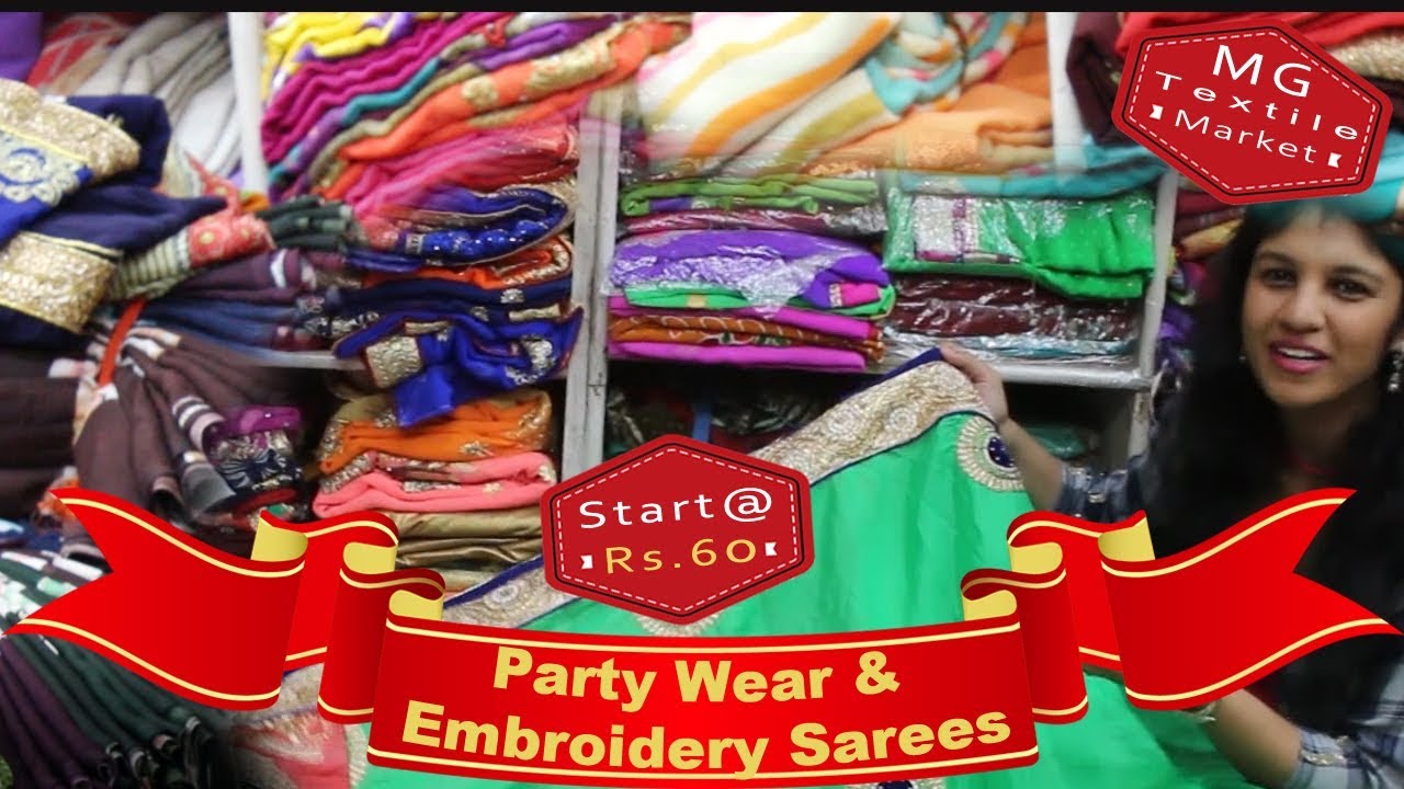 Wholelsale Embroidery Sarees Rs.60/- to Rs.550/- | Tulsi Prints | M.G Market Surat | Apna Bazzar
