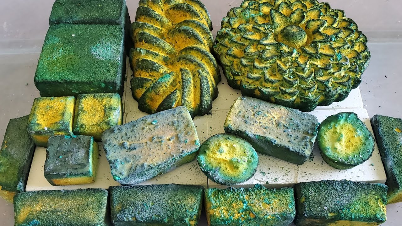 Melty Green Reforms on Fresh Gym Chalk Blocks | ASMR | Oddly Satisfying | Relax - Focus - Sleep |