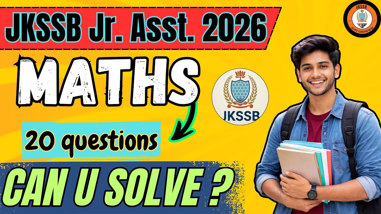 JKSSB Junior Assistant 2026 Maths Mock Test | Top 20 Most Expected Questions 💯 | 