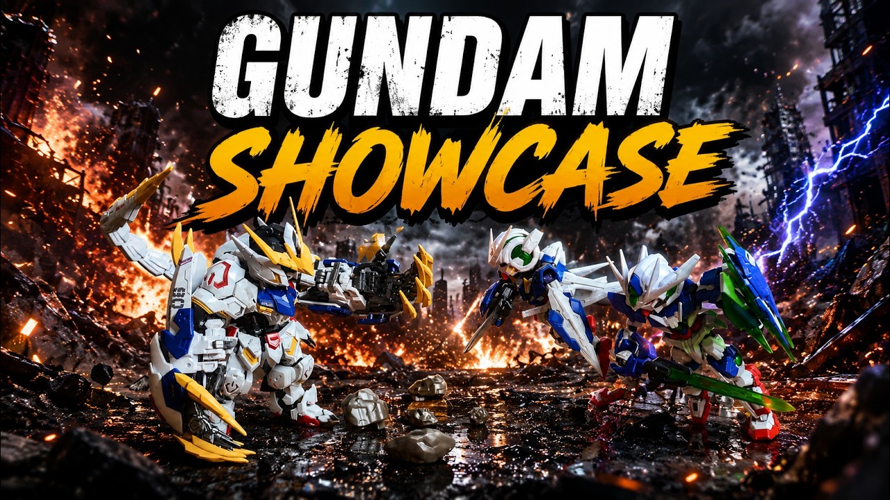Showcase MGSD Gundam Barbatos vs NXEDGEStyle Gundam Qan[T] & Exia Battle with Lofi Nostalgic J-Pop