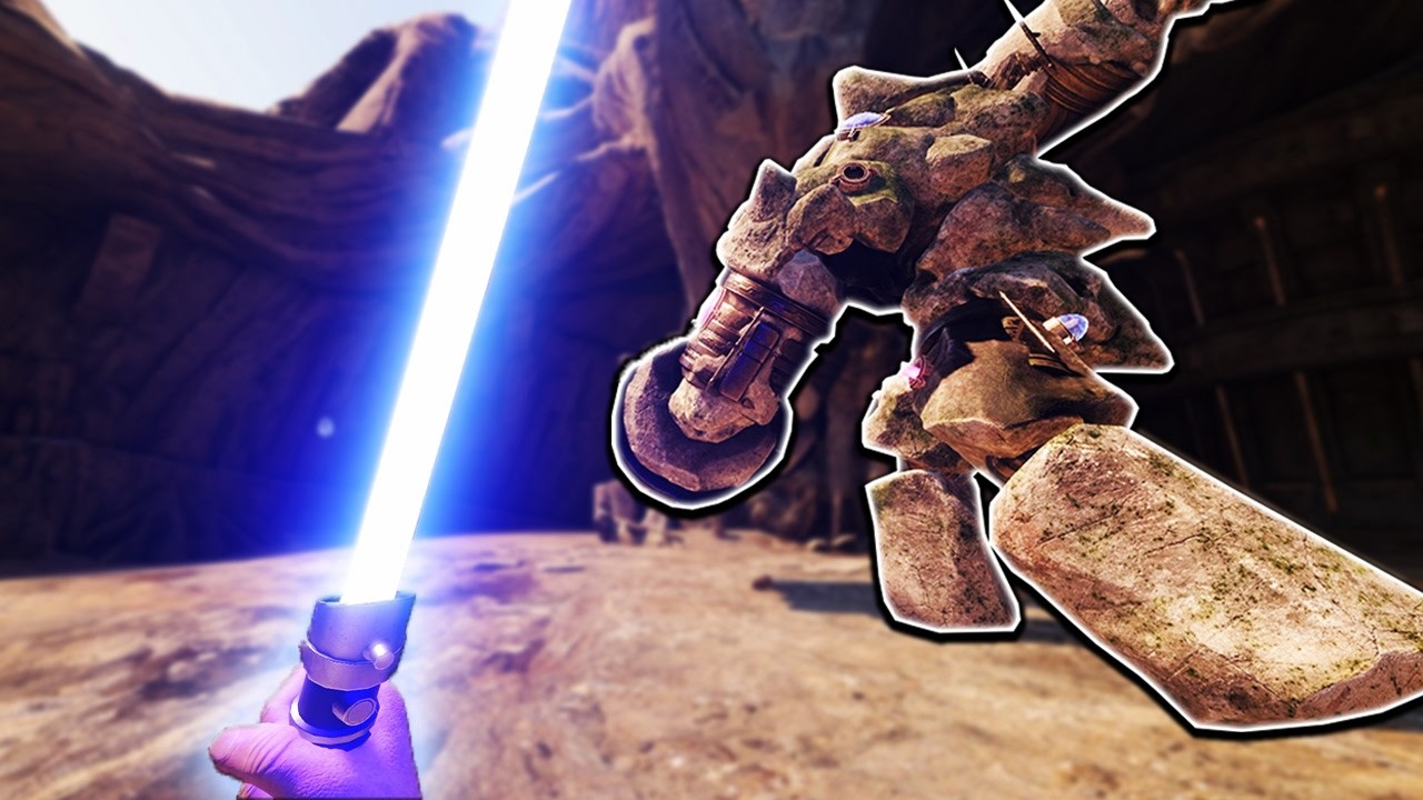 Jedi Master VS Golem Boss In Virtual Reality (Blade & Sorcery)