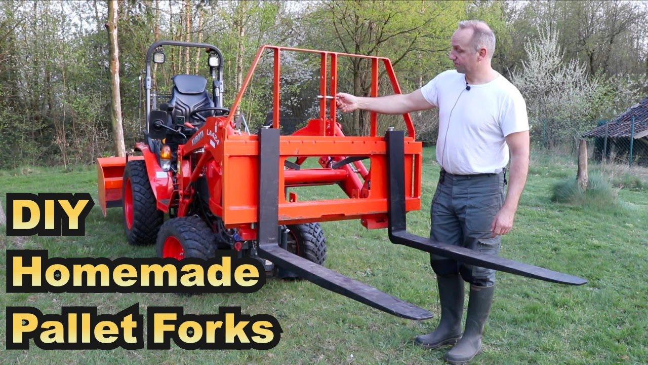 DIY Homemade Pallet Forks Implement for the Kubota B2261 Compact Tractor
