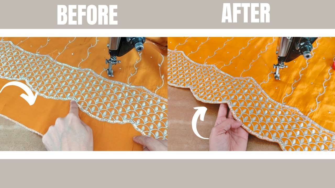 Kurti Daman /Ghera design with cutwork cutting and stitching | how to make kameez daman design