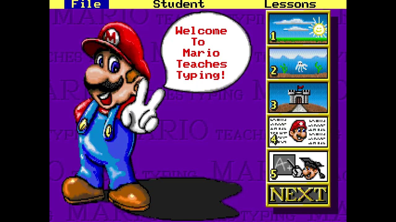 [TAS] DOS Mario Teaches Typing 