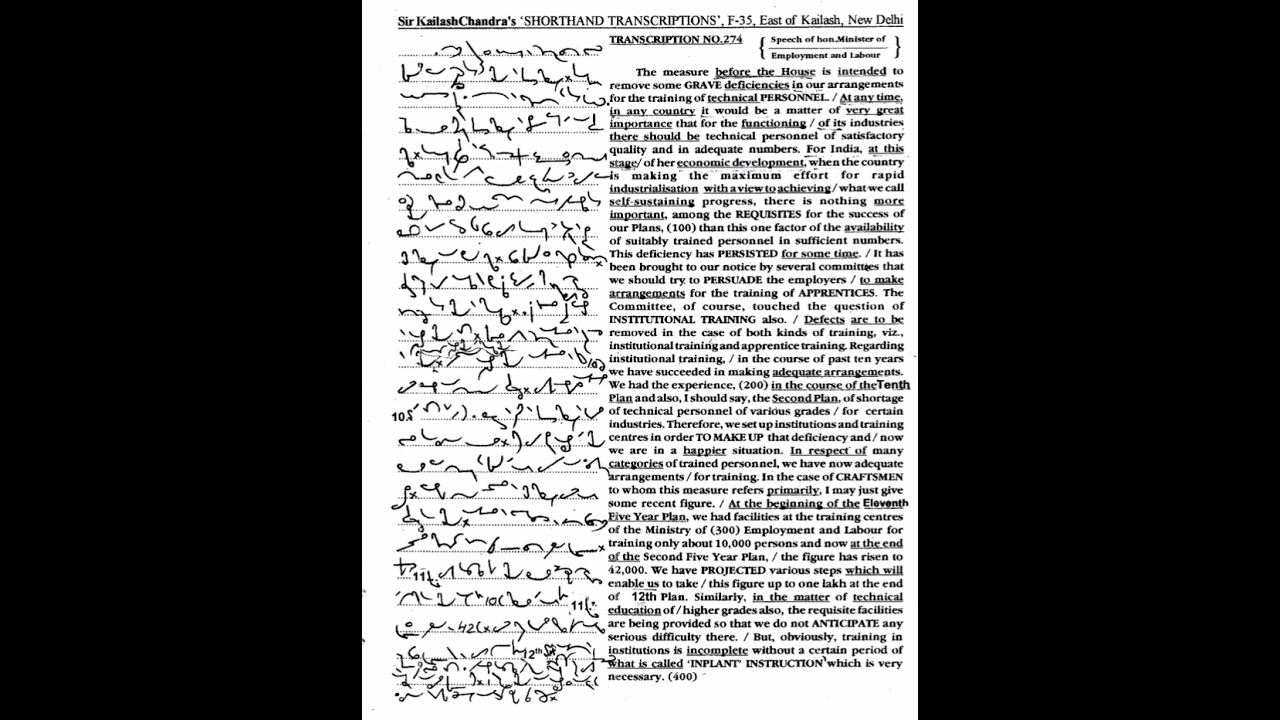Пример 274, 85 слов в минуту, том 13, стенографический диктант, журнал Кайлаша Чандры для начинаю...