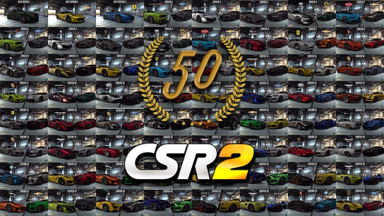CSR Racing 2 | All First 50 Season Cars + Prestige Cars!