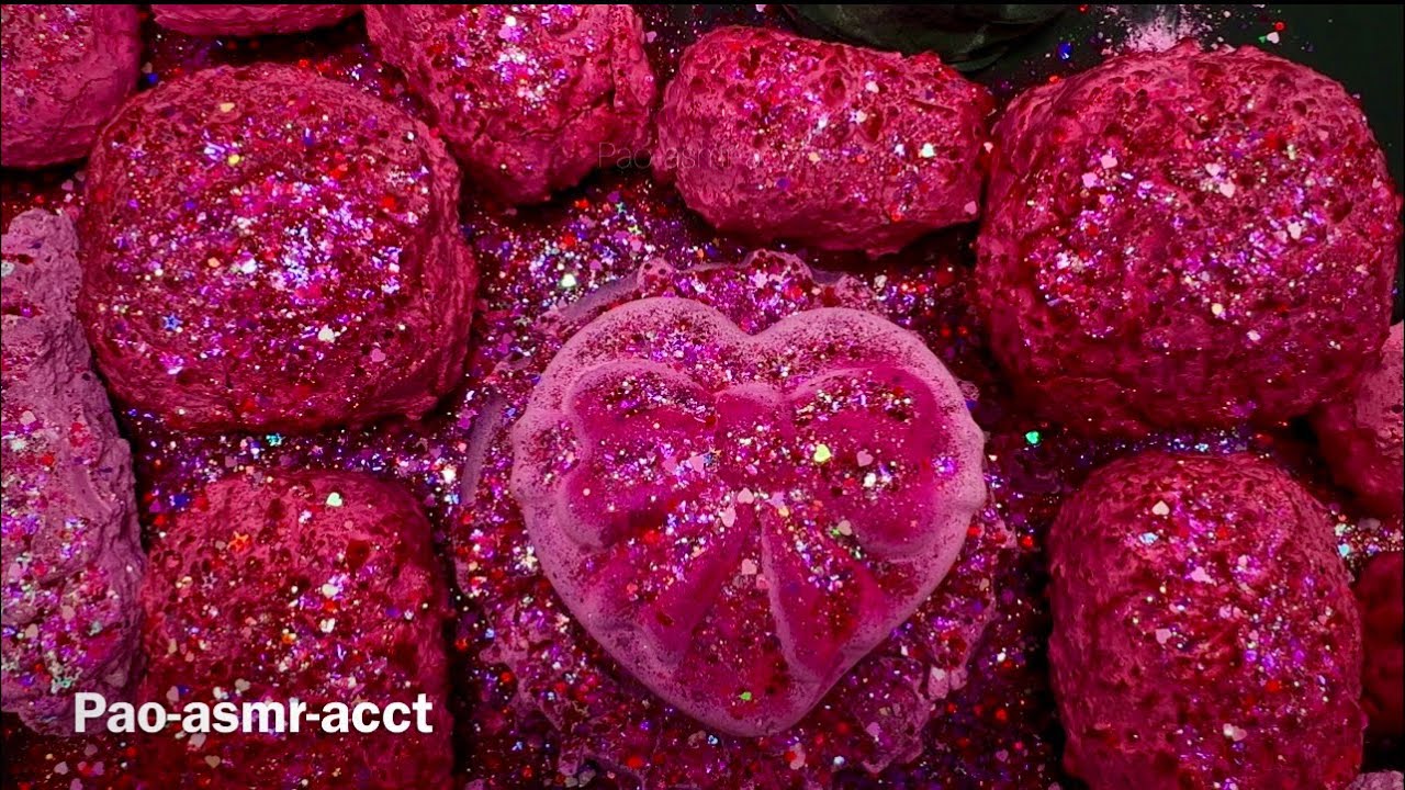 Pink Pao-sted gym chalk crush with reforms & glitter for June birthdays celebration 💗🥳💗 | ASMR