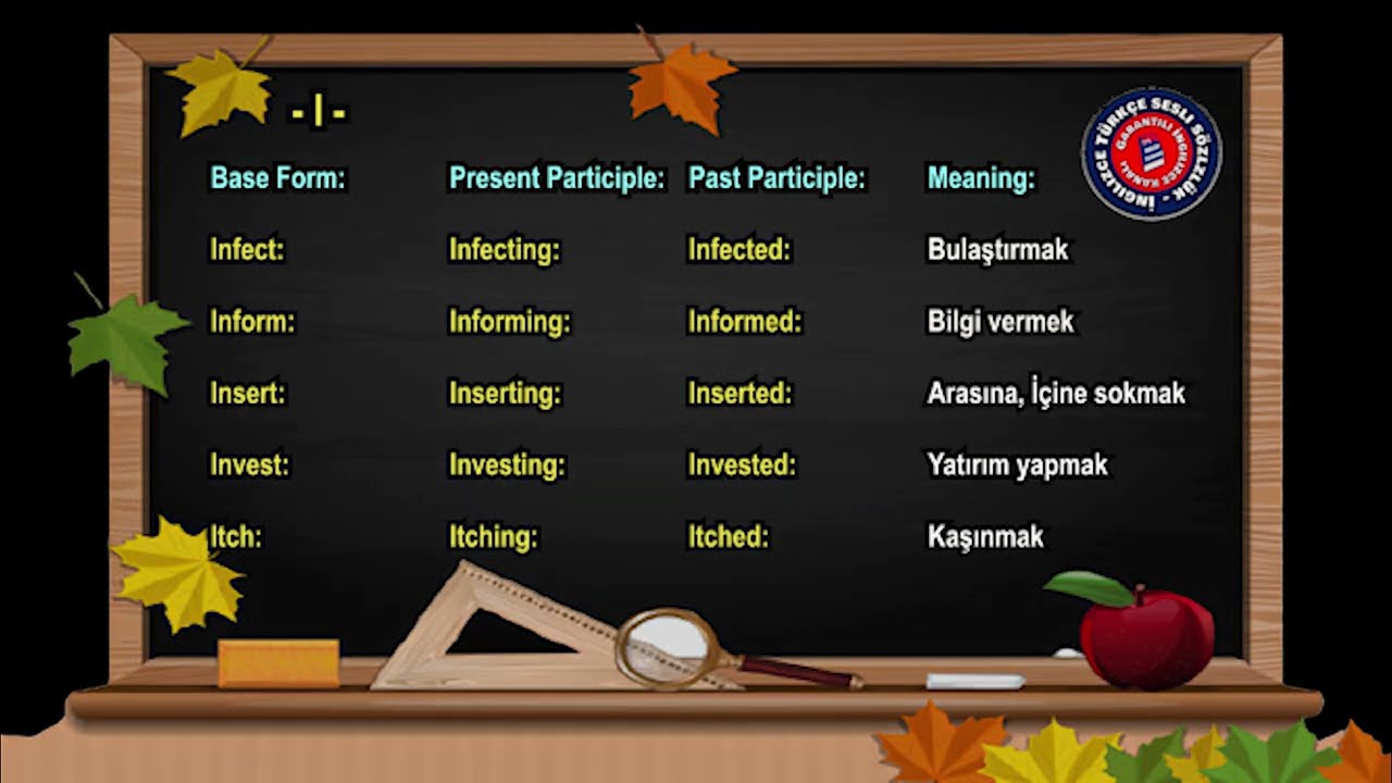 İngilizce Düzenli Fiiller 4 I Son 2 Harfi Sessiz Harf İle Biten Fiiller