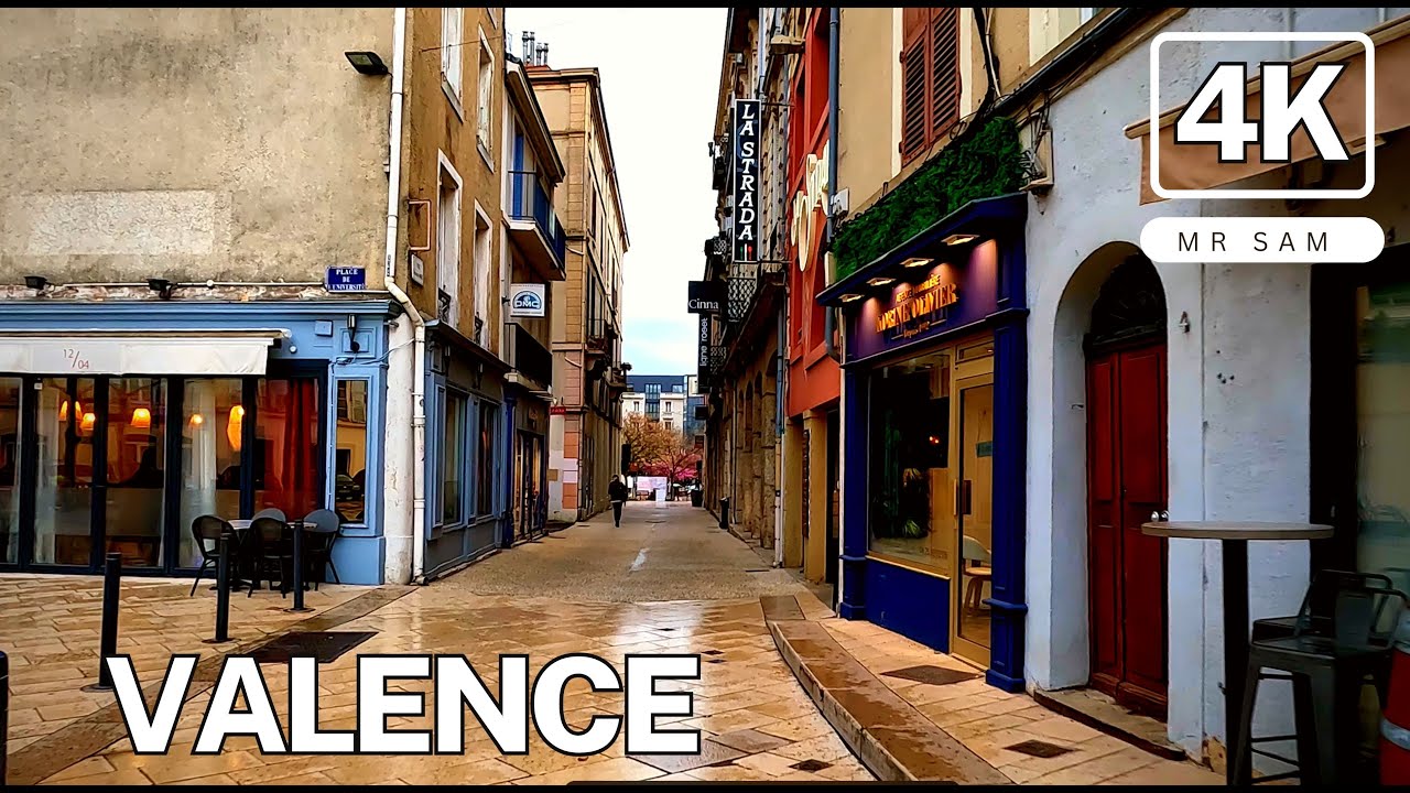 Valence, beautiful city in France , walking tour 4K 🇫🇷