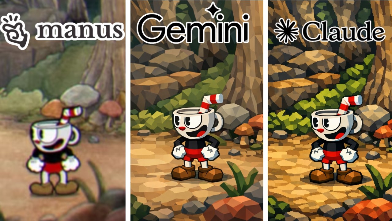 Manus VS Gemini VS Claude Qual É O MELHOR PARA CRIAR CUPHEAD DO ZERO?