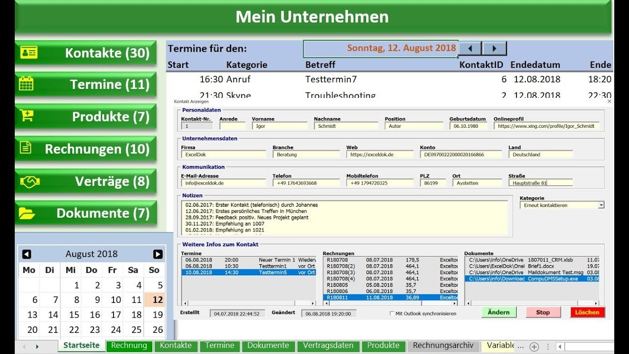 Excel Tool für Kleinunternehmen: Kundenverwaltung