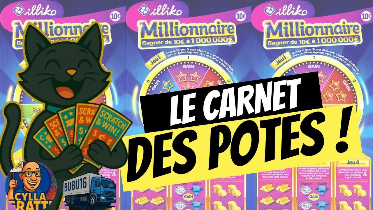 🍀 Mission Grattage - LE CARNET DES POTES - MILLIONNAIRE avec  @CylLaGratte et  @bubu16.  💰