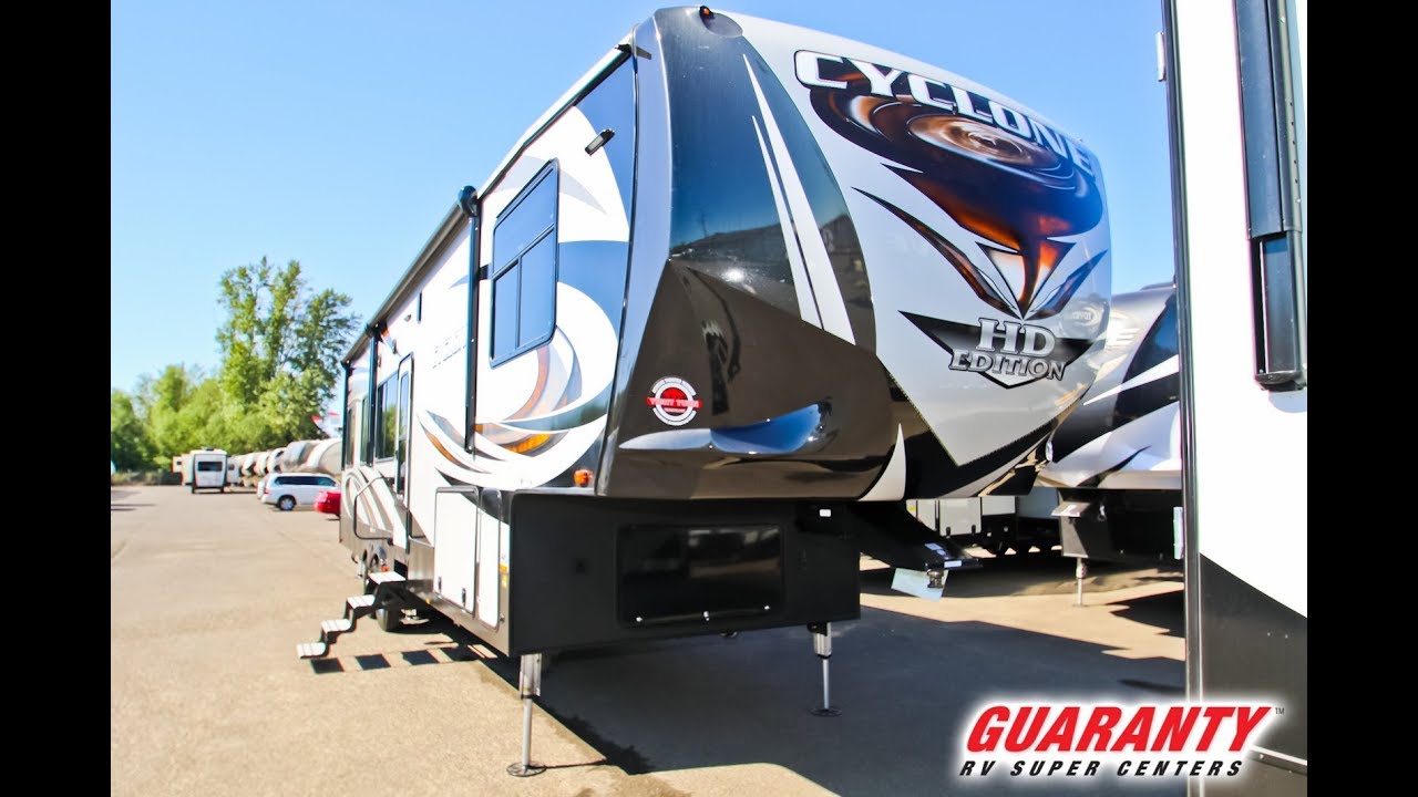 2018 Heartland Cyclone 3418 Toy Hauler Fifth Wheel Video Tour • Guaranty.com