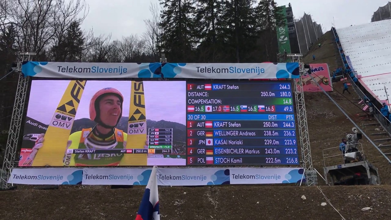 Stefan Kraft - 250 m, Planica 2017, widok z trybuny, 60 fps