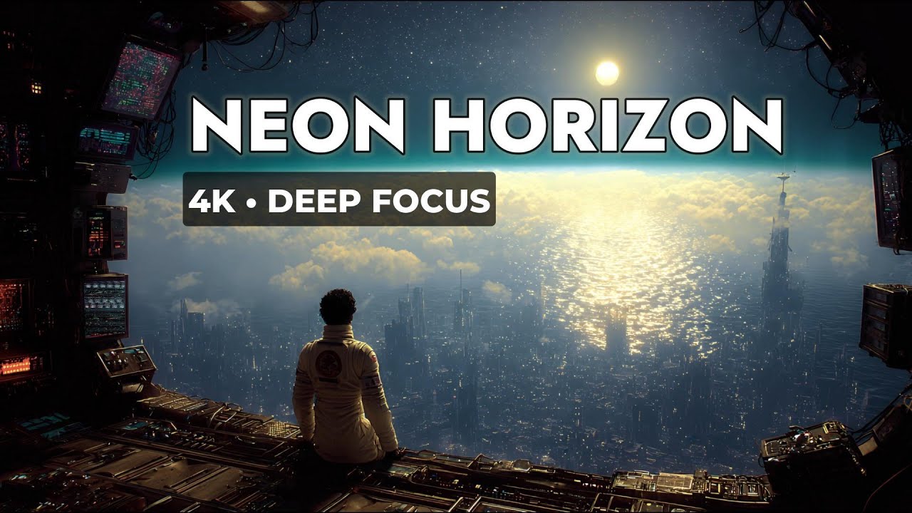NEON HORIZON &mdash; 4K Deep Focus Space Jazz Ambience (Seamless Loop)