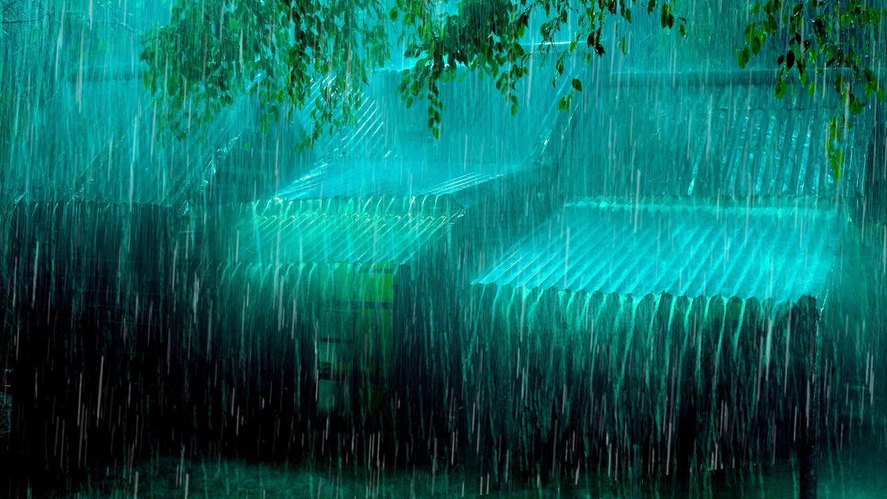 Adiós estrés para dormir instantáneamente con fuertes lluvias y truenos en un viejo techo de meta