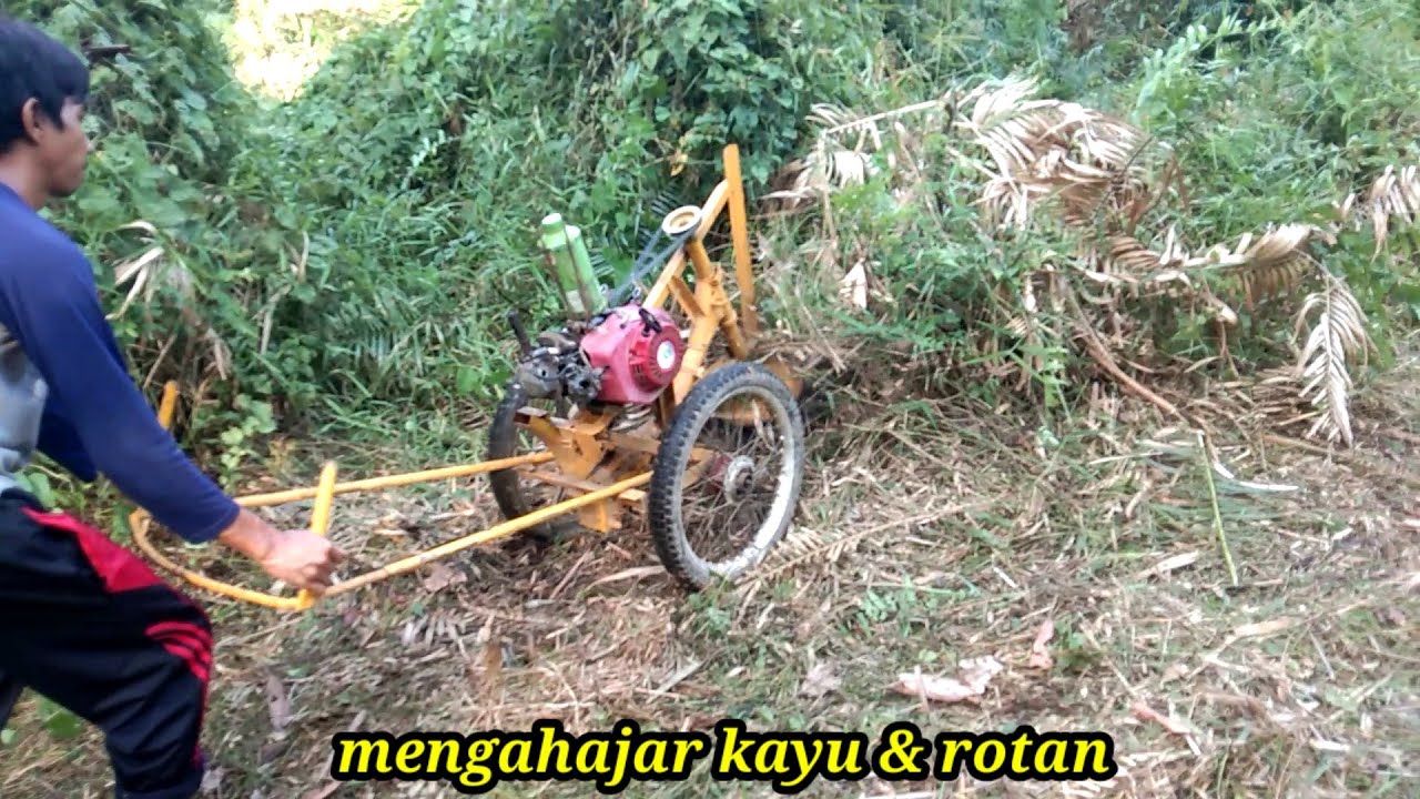 MESIN RUMPUT MENJADI MESIN TEBAS mesin rumput buatan sendiri mesin jadul